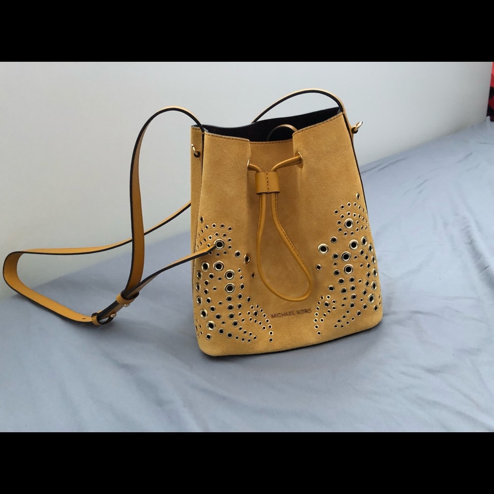 MK “Cary” suede bucket bag